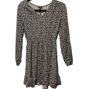 Lily Rose Floral Black and White Junior's Dress Size S